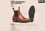Womens Signature Pull Up Tan Leather Boots