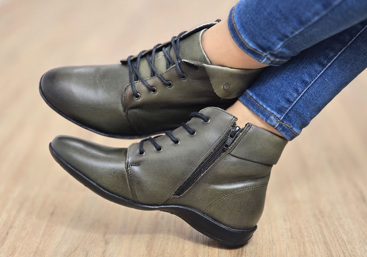 Marie Womens Comfortable Leather Ankle Boots Made In Brazil