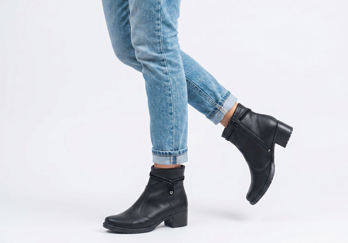 Shelby Womens Comfortable Brazilian Low Heel Ankle Boots