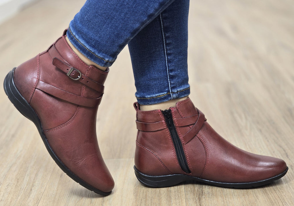 Nancy Womens Comfortable Brazilian Leather Ankle Boots