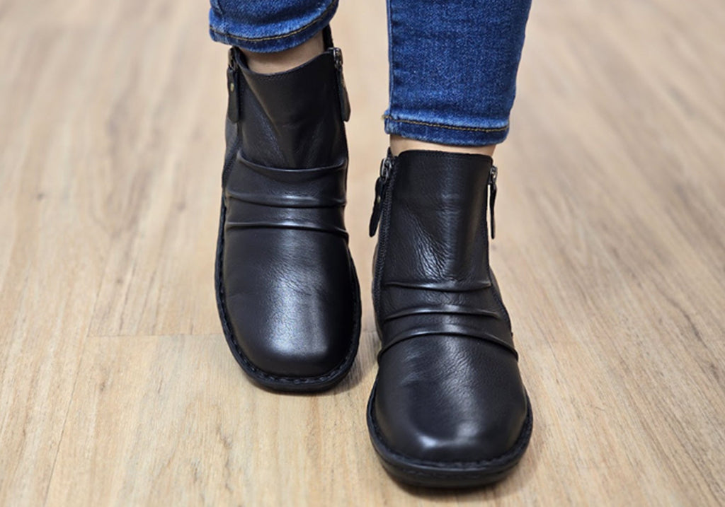 Poet Womens European Comfortable Leather Ankle Boots