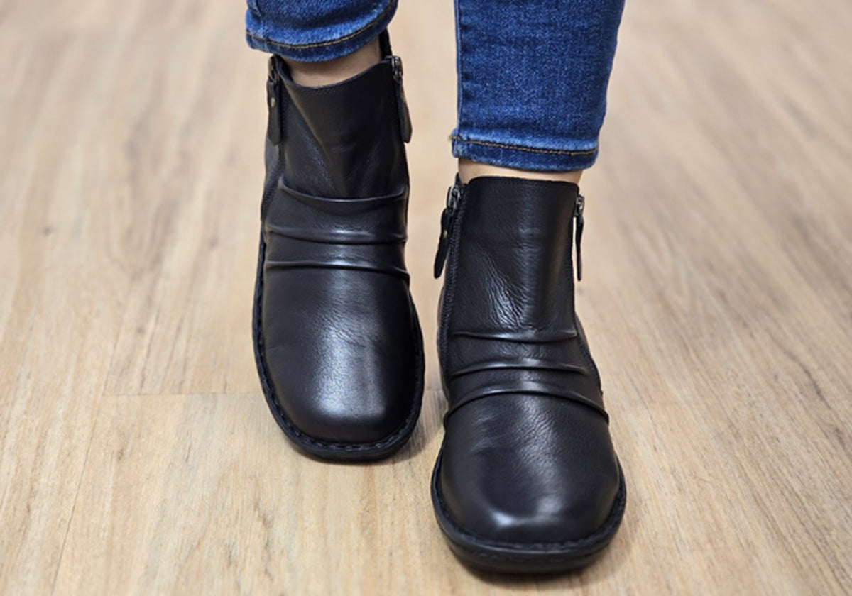 Poet Womens European Comfortable Leather Ankle Boots
