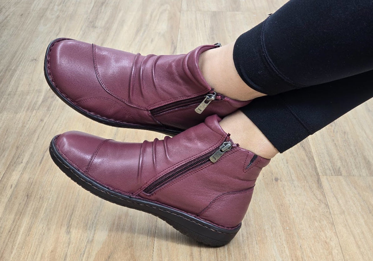 Talun Womens European Comfortable Leather Ankle Boots