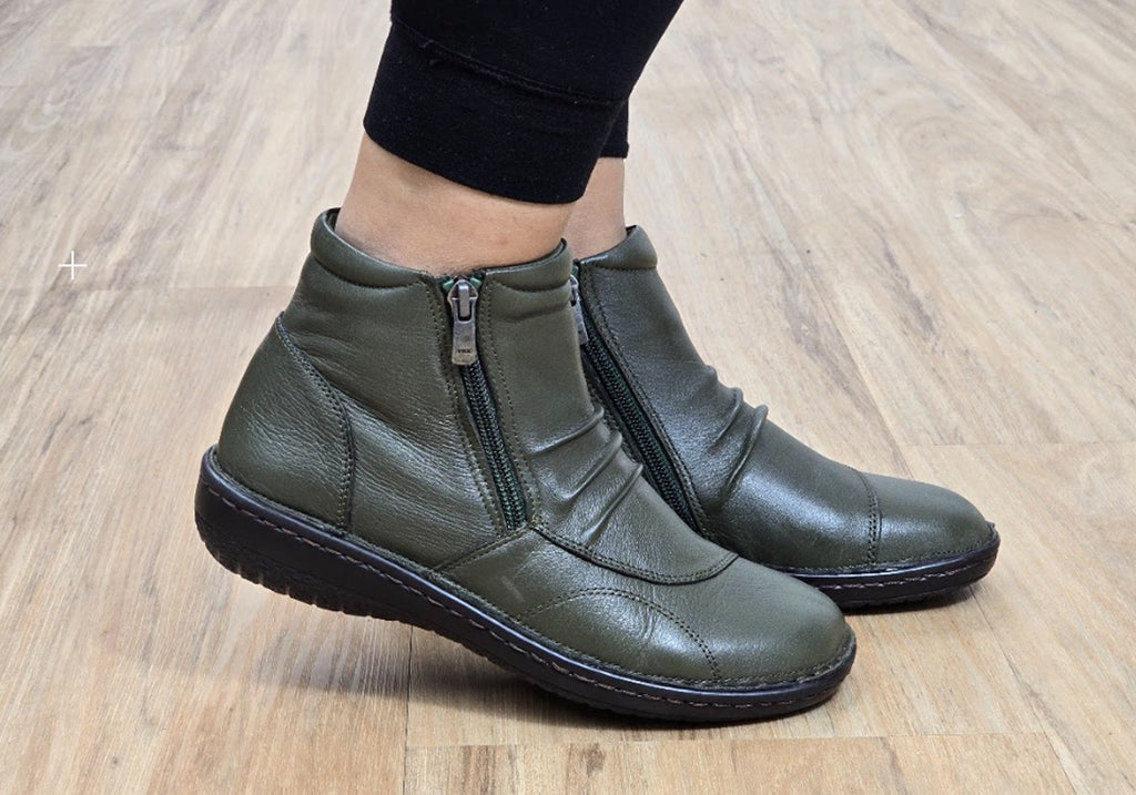 Talun Womens European Comfortable Leather Ankle Boots