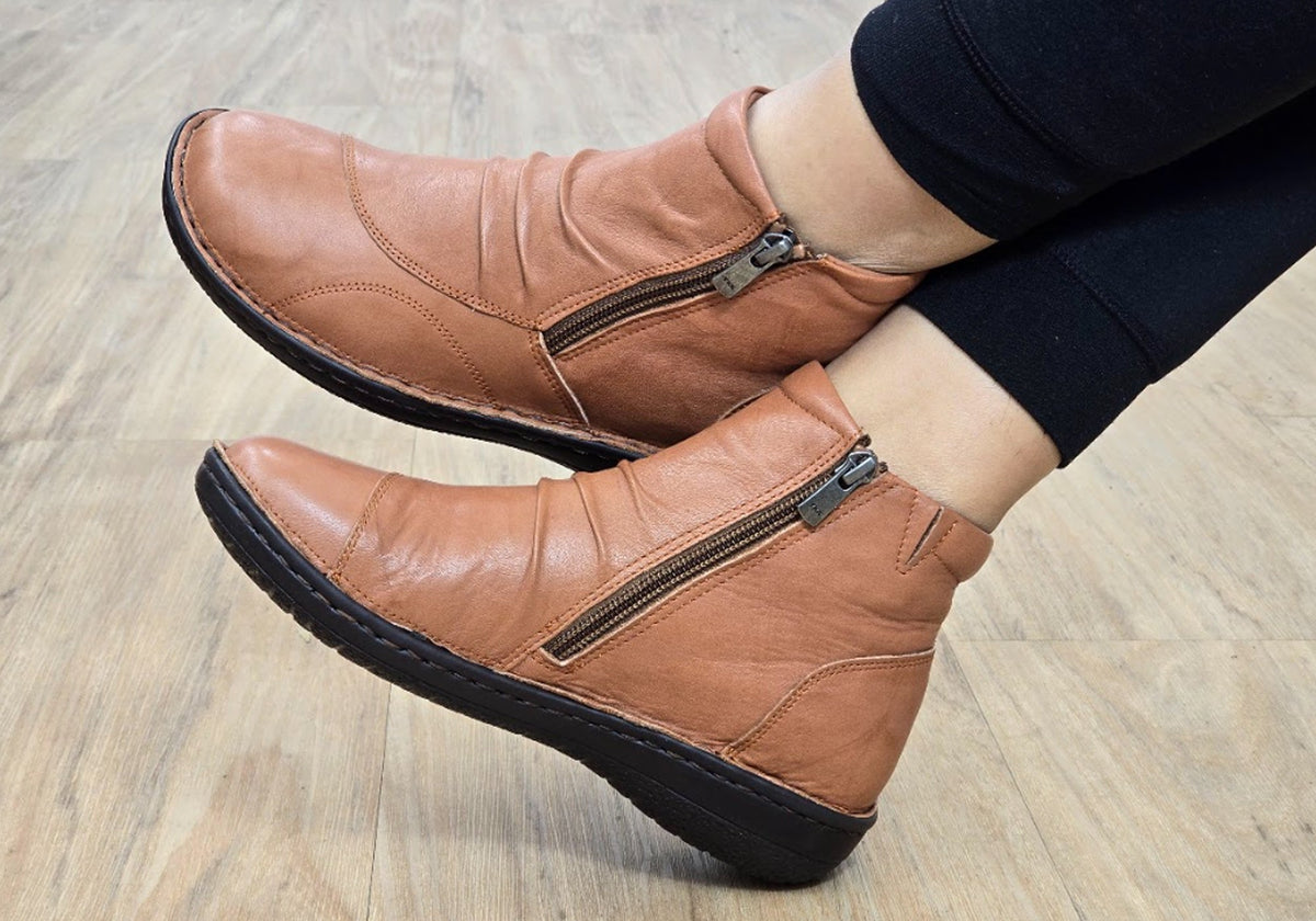Talun Womens European Comfortable Leather Ankle Boots