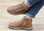 Akari Womens European Comfortable Leather Ankle Boots