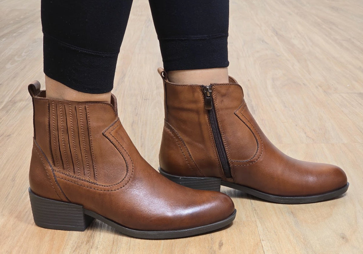 Alotti Womens European Comfortable Leather Ankle Boots