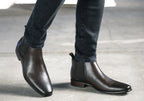 Mens EE Extra Wide Leather Barret Plain Toe Chelsea Boots