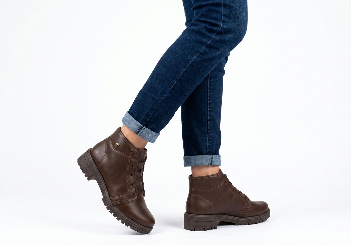 Casey Womens Comfortable Brazilian Lace Up Ankle Boots