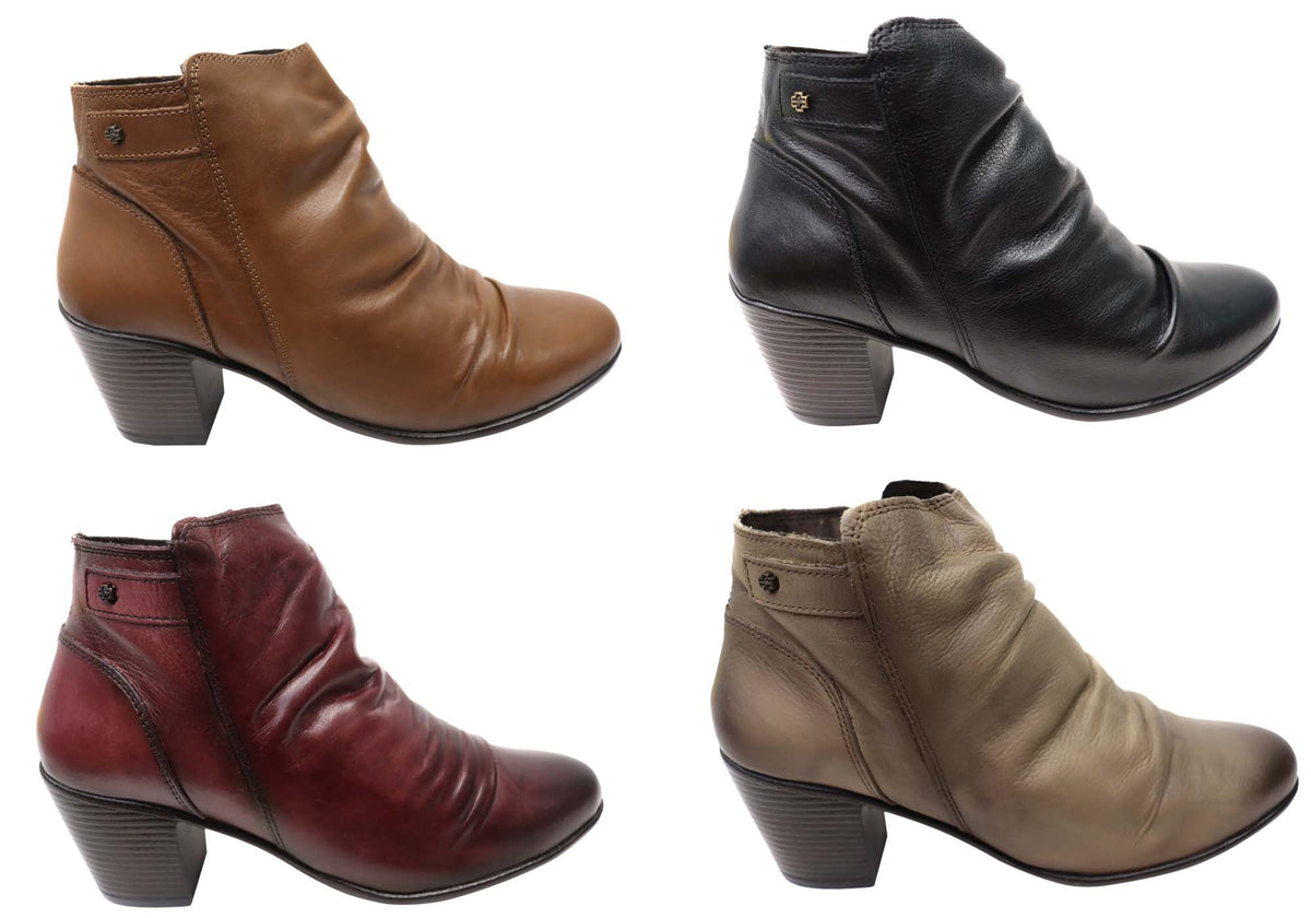 Brooke Womens Comfortable Leather Ankle Boots Made In Brazil