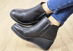 Emeree Womens Comfortable Leather Wedge Ankle Boots