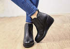 Emeree Womens Comfortable Leather Wedge Ankle Boots