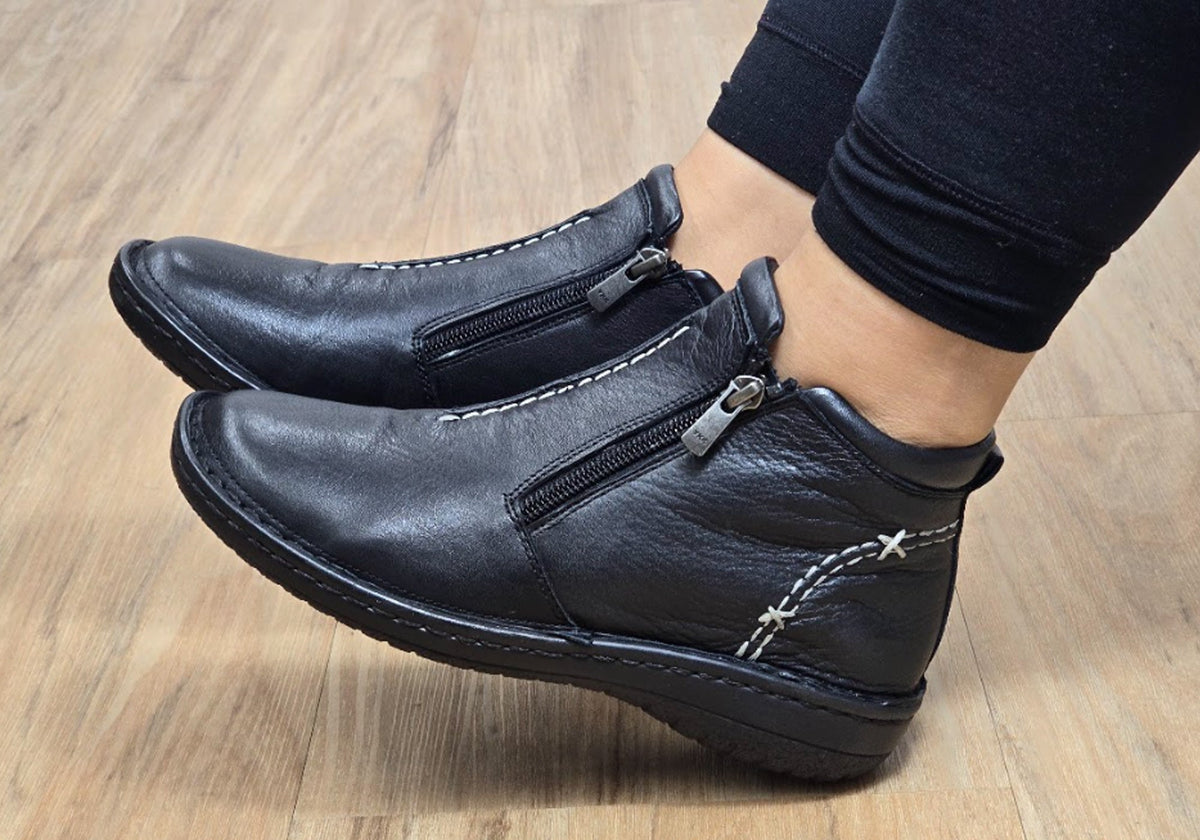 Luna Womens European Comfort Leather Ankle Boots