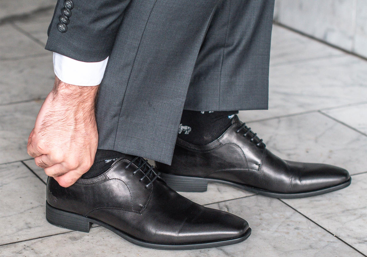 Power Mens Comfortable Leather Lace Up Dress Shoes