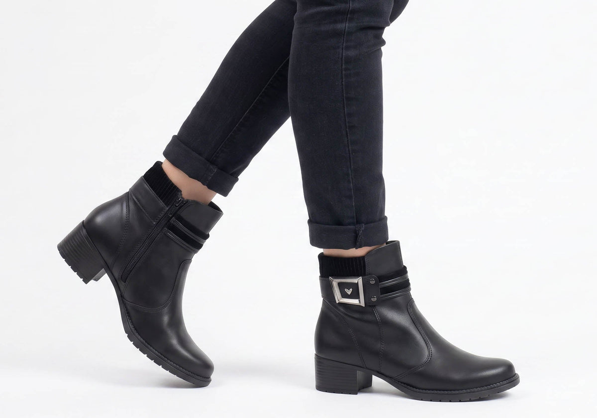 Sienna Womens Comfortable Brazilian Low Heel Ankle Boots