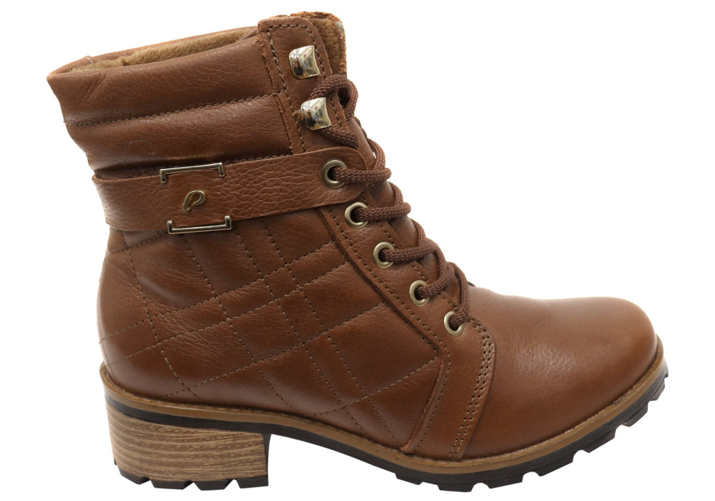 Gracey Womens Comfortable Brazilian Leather Lace Up Boots