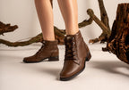 Minki Womens Comfortable Brazilian Leather Lace Up Boots