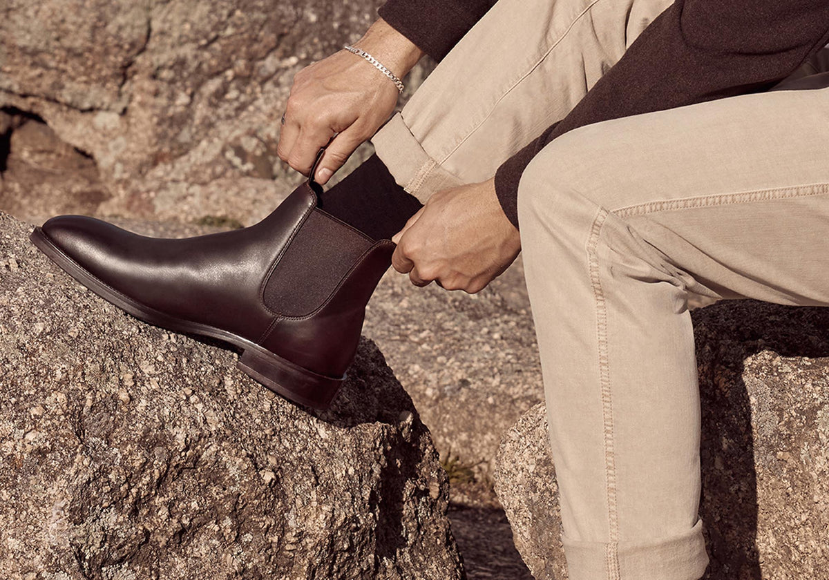 Rancher Mens Comfortable Leather EEE Wide Fit Chelsea Boots